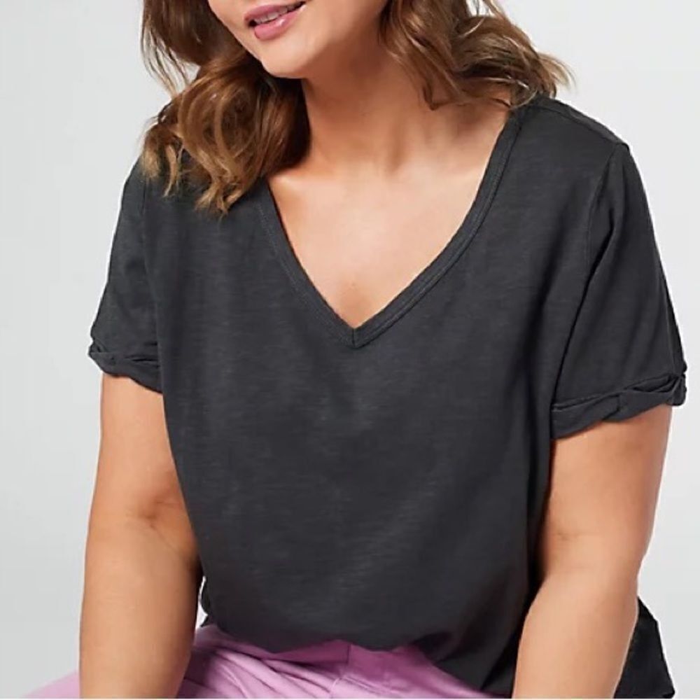 Candace Cameron Bure The Sunkissed Garment Dyed Linen Blend Tee
